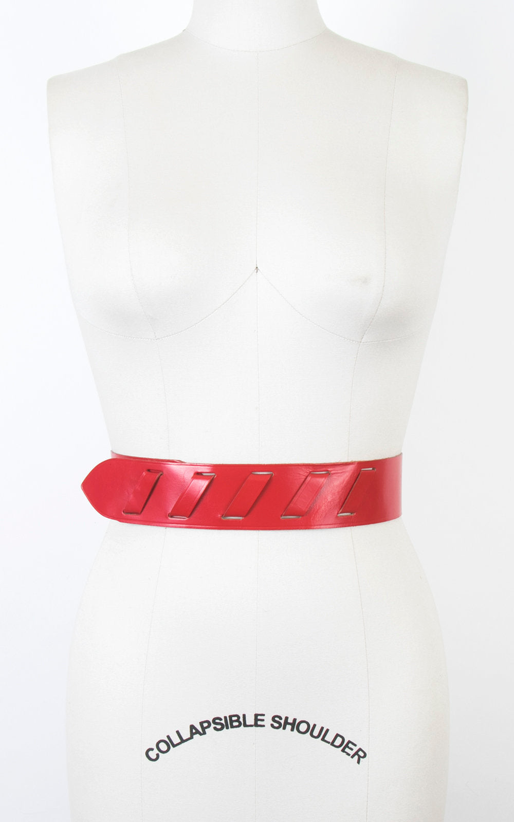 Vintage 1960s Cinch Belt | 60s Red Leather Laced Wide High Waist Belt (small/medium)