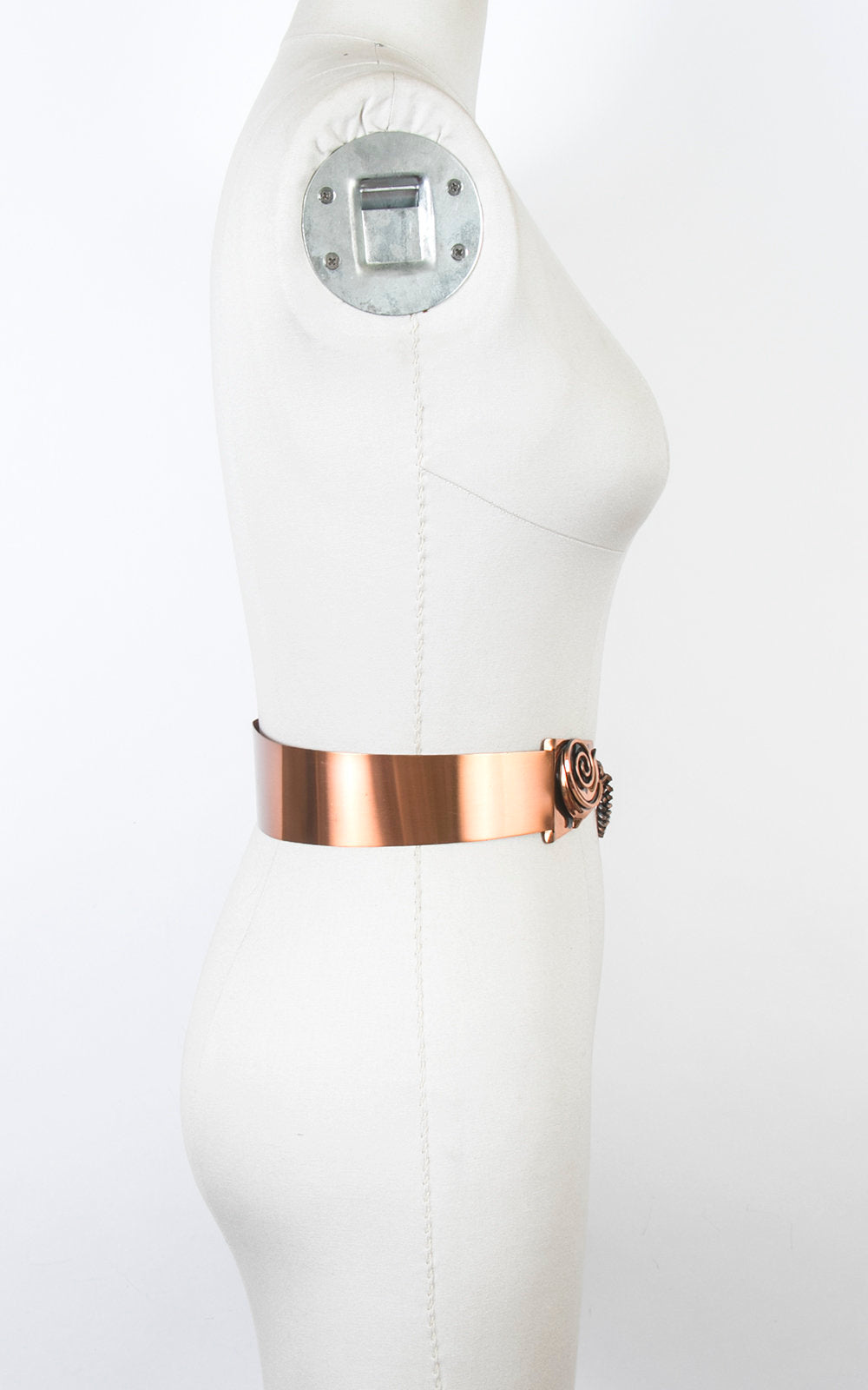Vintage 1950s Cinch Belt | 50s Copper Metal Chain Wide High Waist Belt (small/medium)