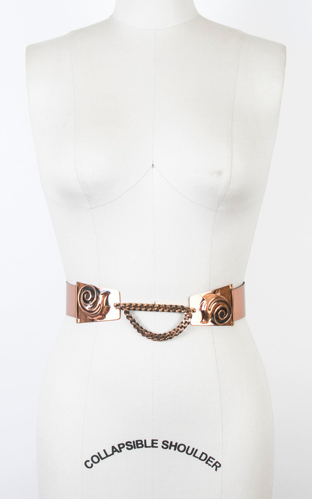 Vintage 1950s Cinch Belt | 50s Copper Metal Chain Wide High Waist Belt (small/medium)
