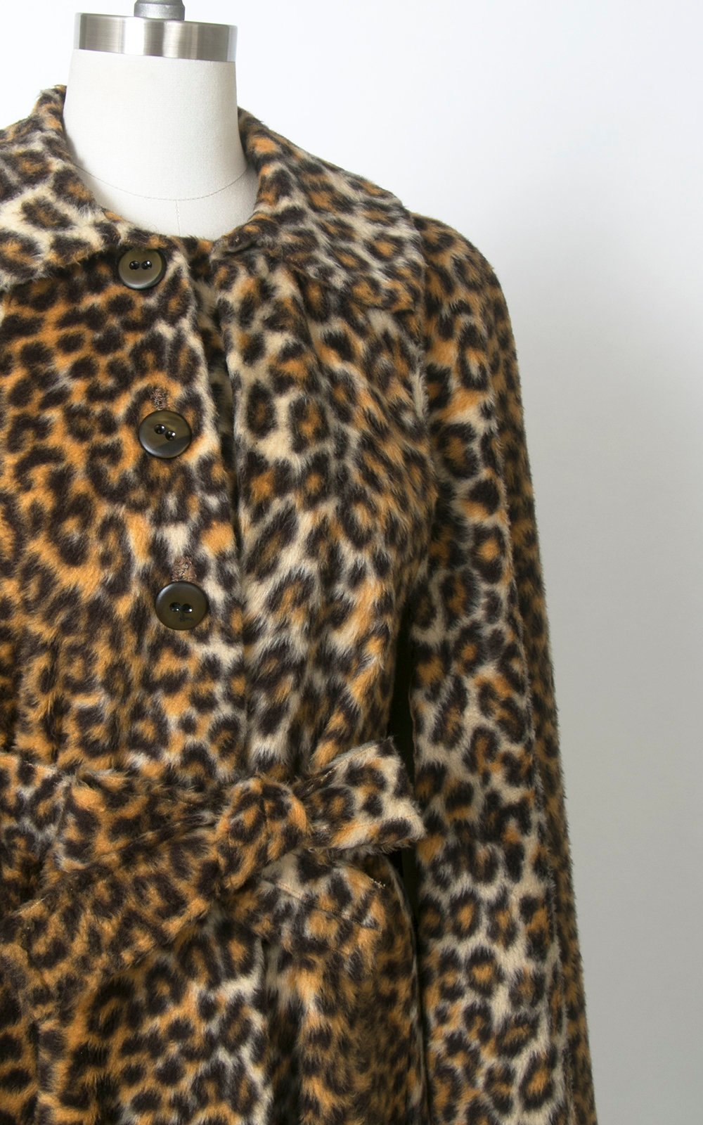 Vintage 1970s Cape | 70s Leopard Print Faux Fur Belted Animal Print Poncho Swing Coat (small/medium/large)
