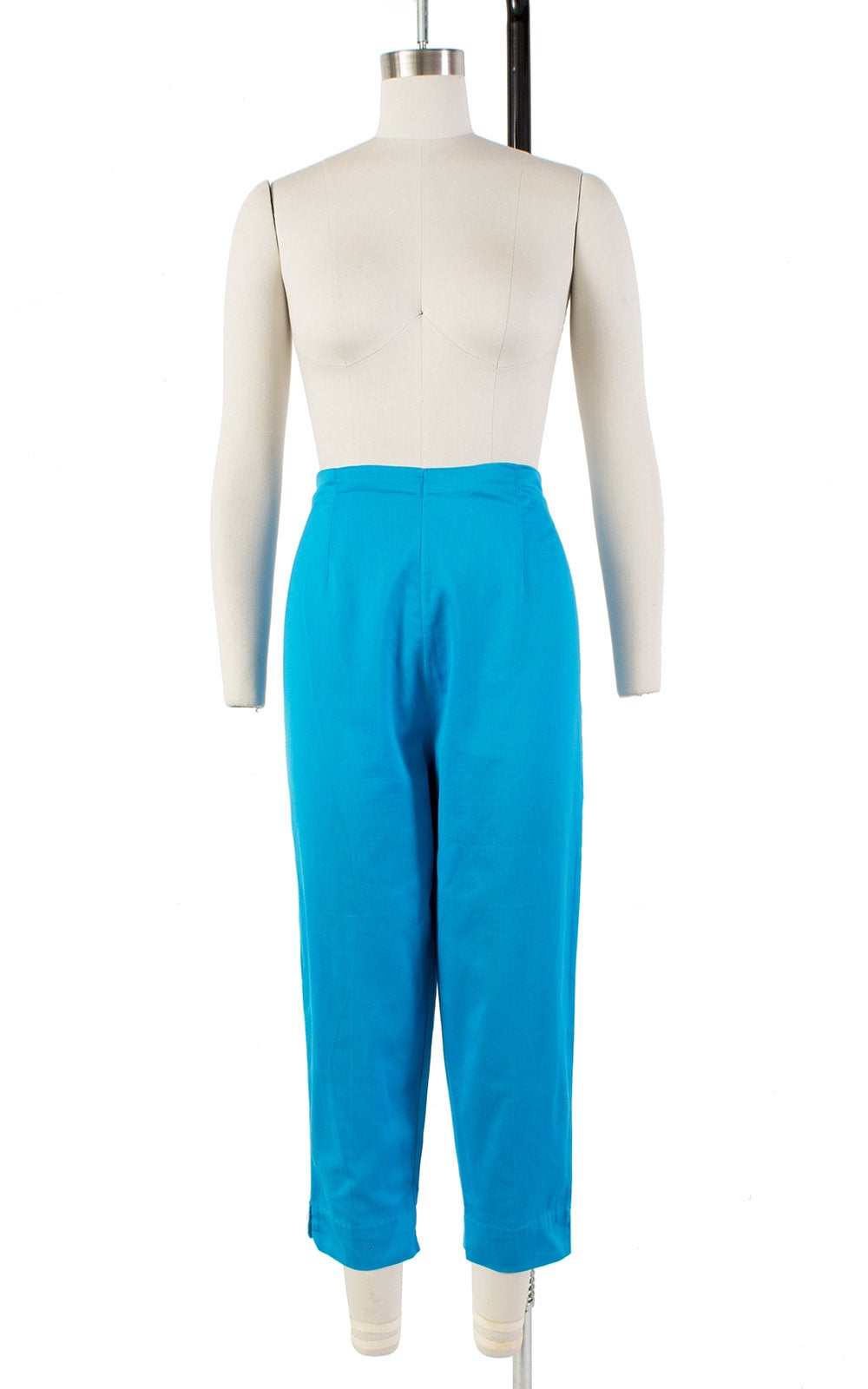 1950s Turquoise Cotton Capri Pants