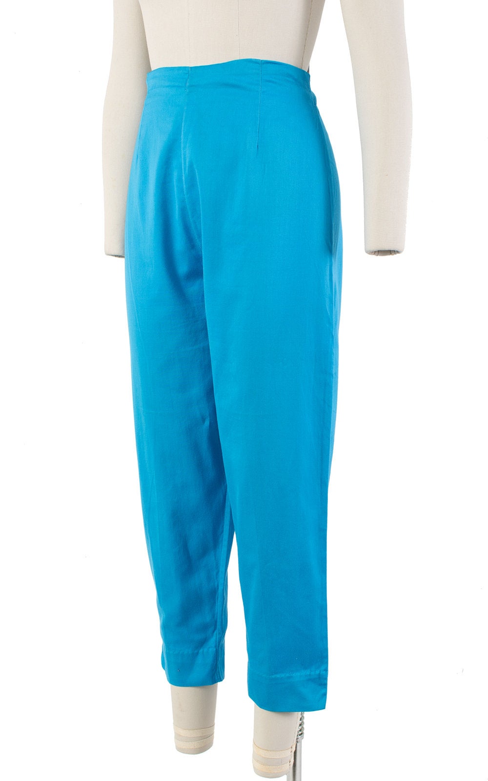 1950s Turquoise Cotton Capri Pants