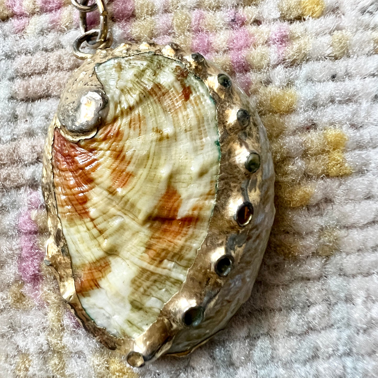 [AS-IS] Vintage Gilded Abalone Shell Earrings