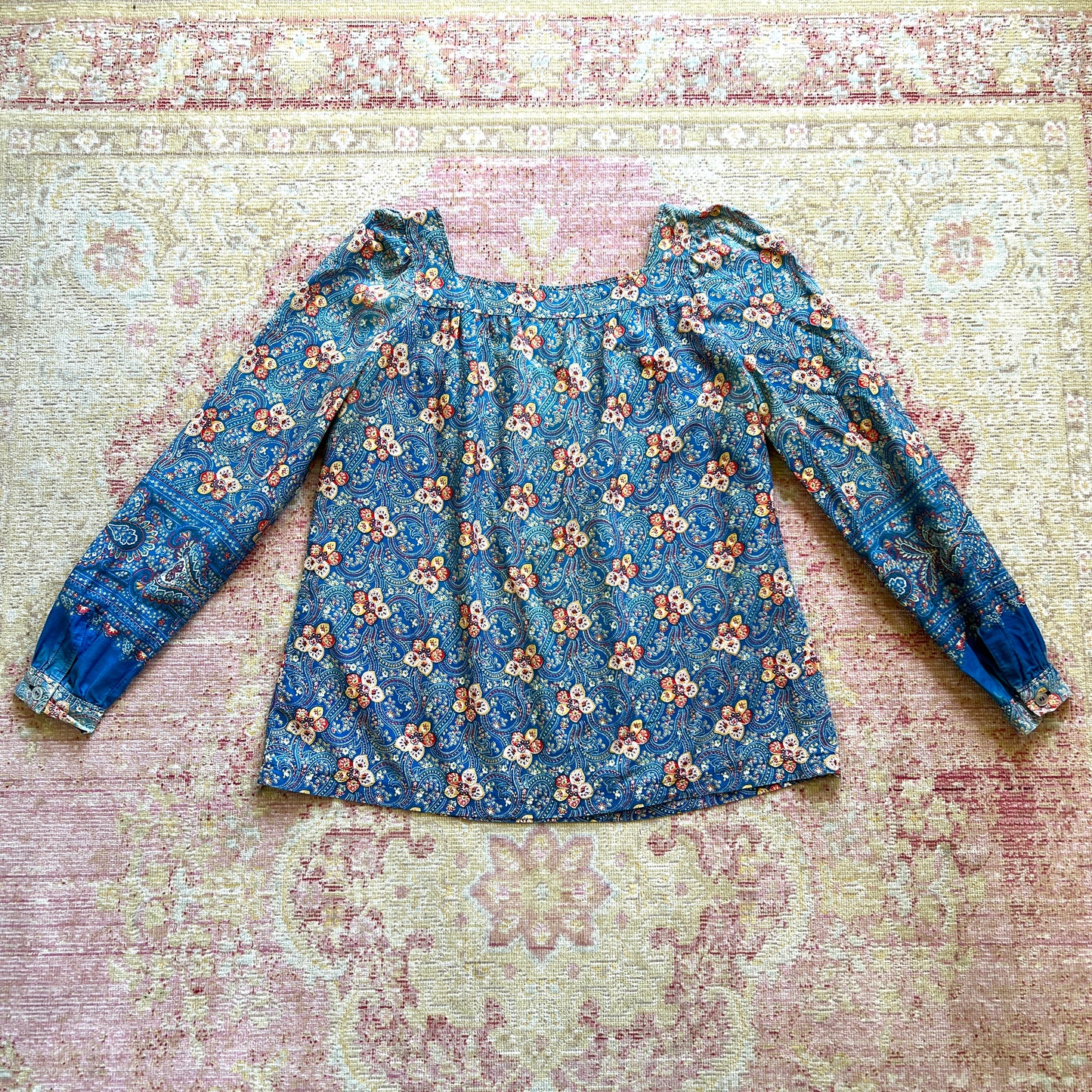 [AS-IS] 1970s Floral Blouse | large/x-large