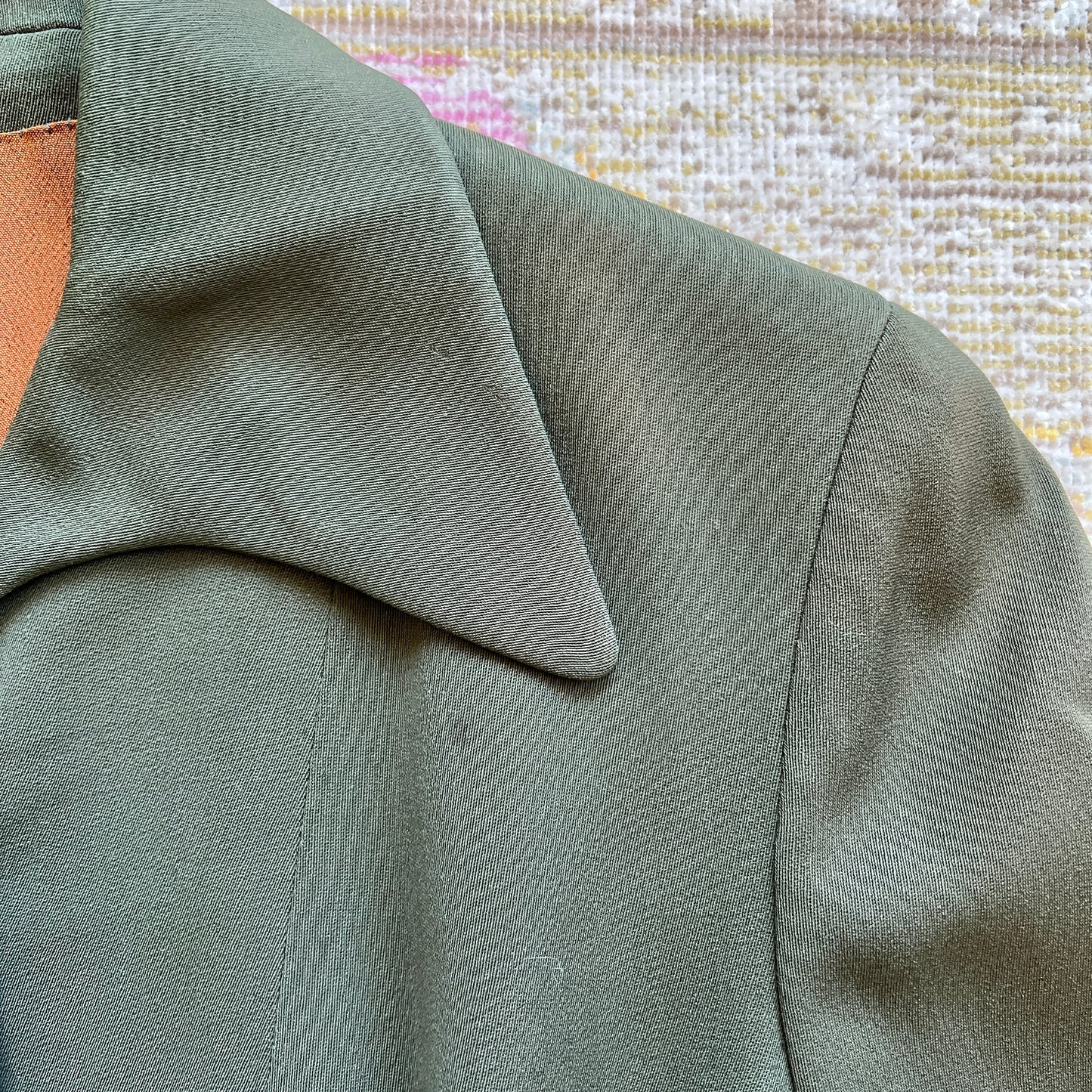 [AS-IS] 1940s Green Wool Gabardine Blazer | small/medium