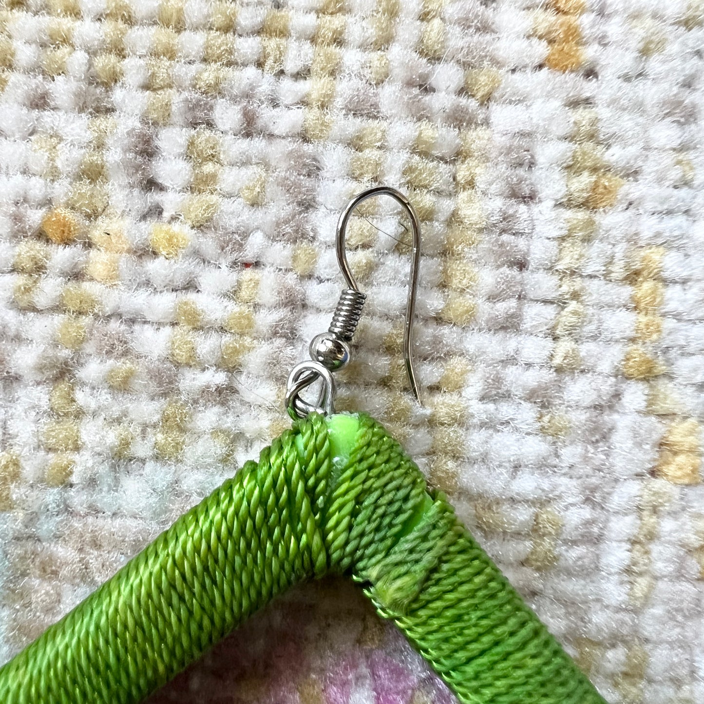 [AS-IS] 1960s Style Green Square Earrings