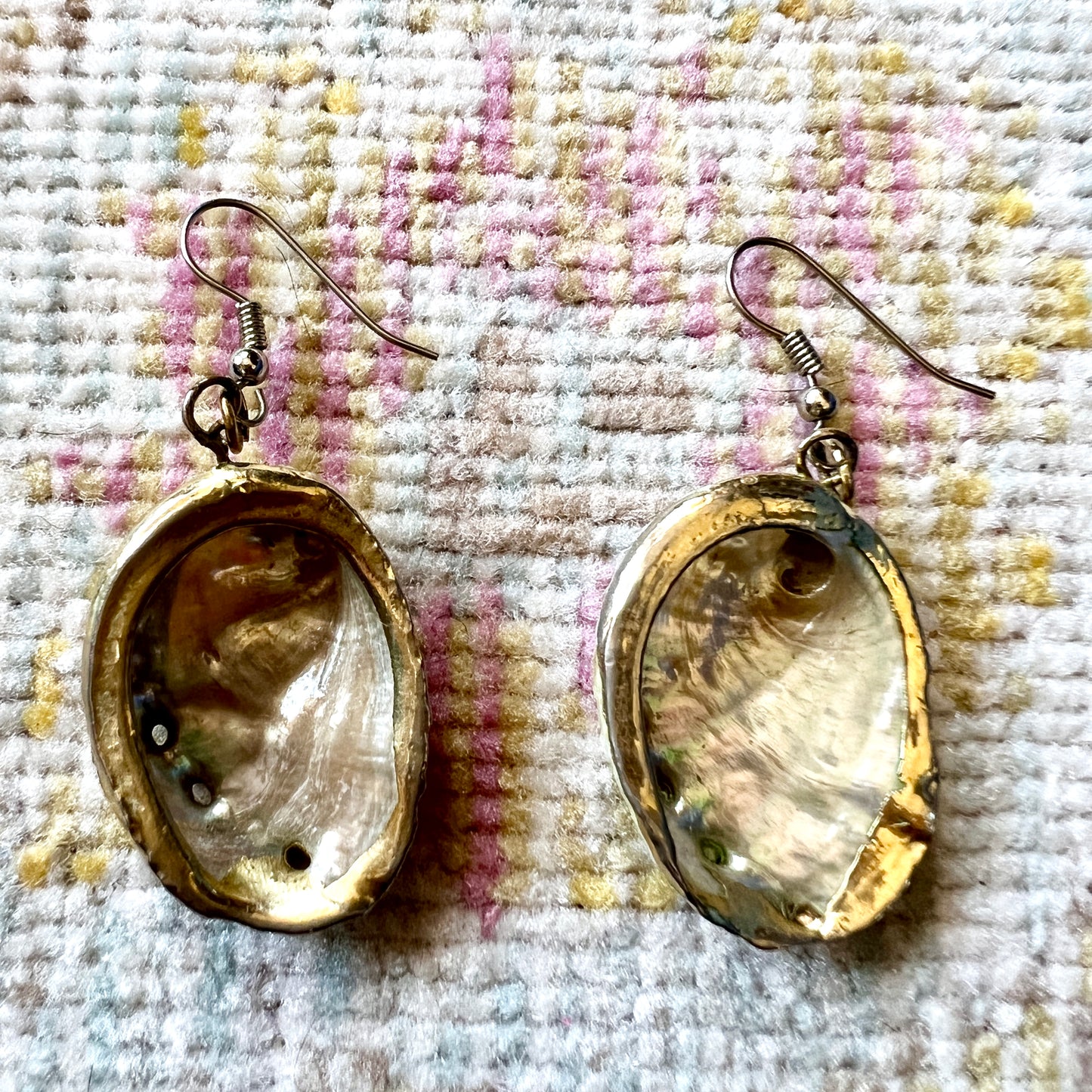 [AS-IS] Vintage Gilded Abalone Shell Earrings