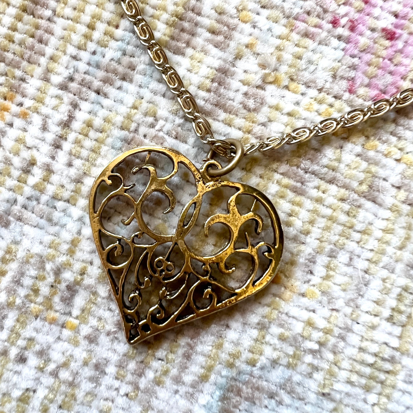 [AS-IS] 1970s SAJ Heart Pendant Necklace