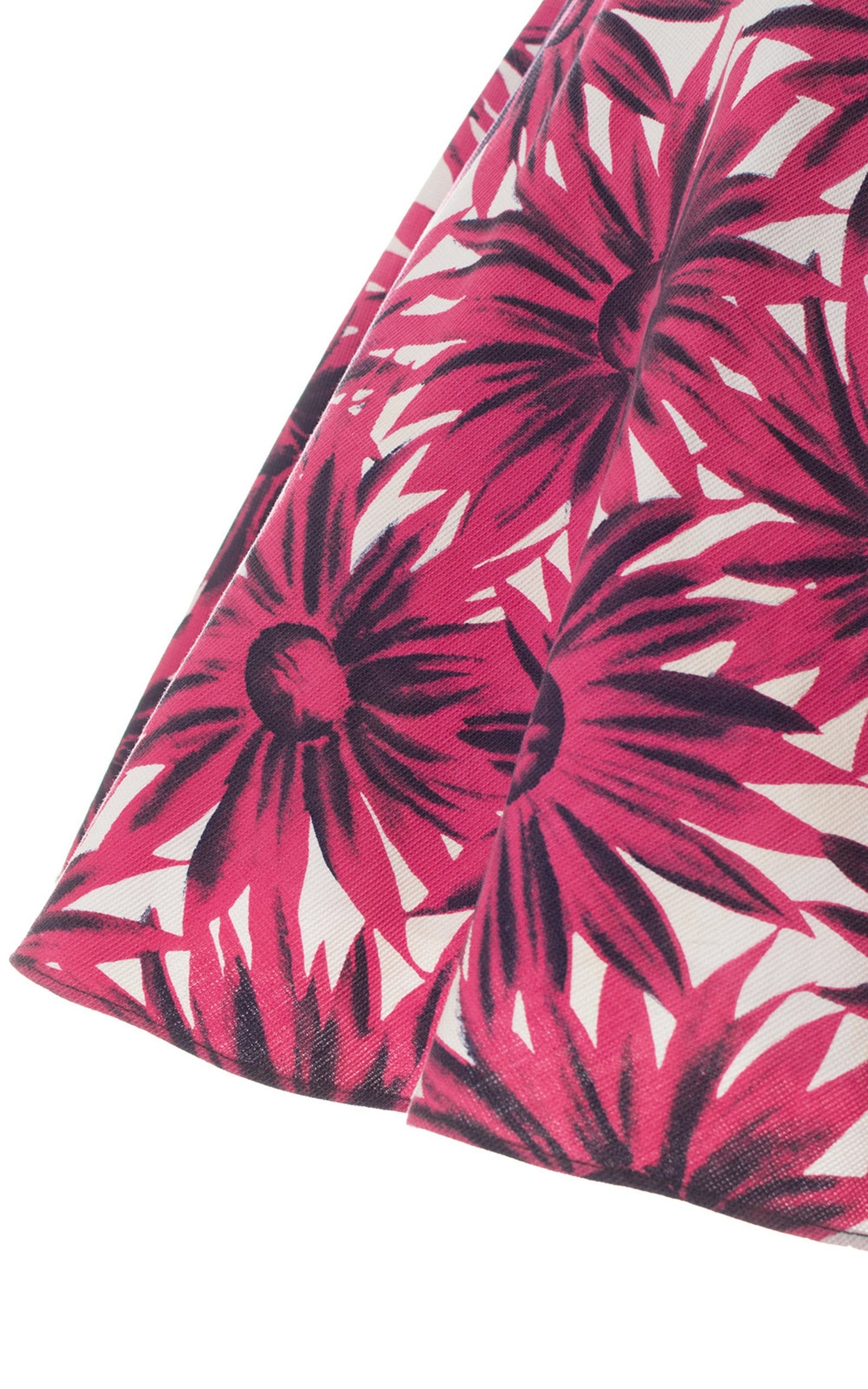 1940s Pink Floral Cotton Piqué Circle Skirt | small
