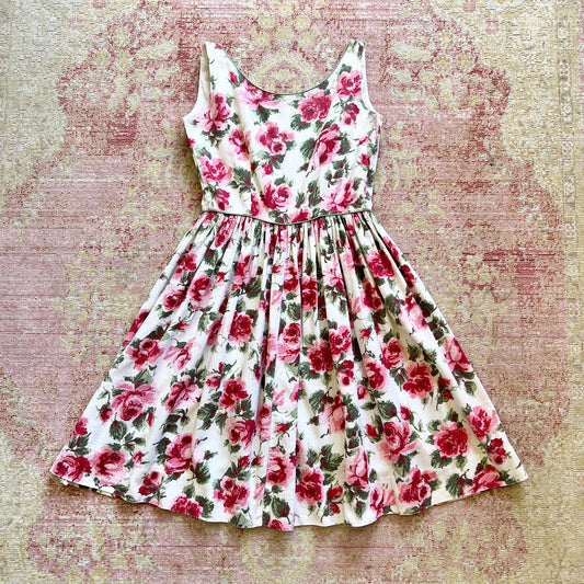 [AS-IS] 1950s Rose Sundress | small